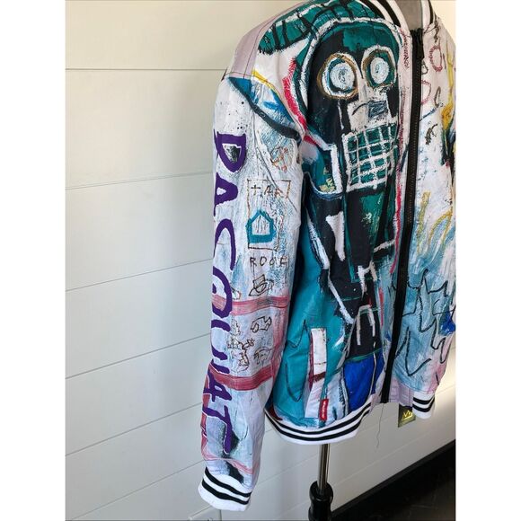 New Jean-Michel Basquiat Members Only Jacket Size Medium Bronze Graphics. - Picture 3 of 10